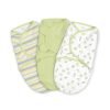 Soft baby swaddle blankets with colorful bee and stripe patterns, made from gentle, breathable fabric for newborn comfort, available for fast essentials delivery in Stamford.