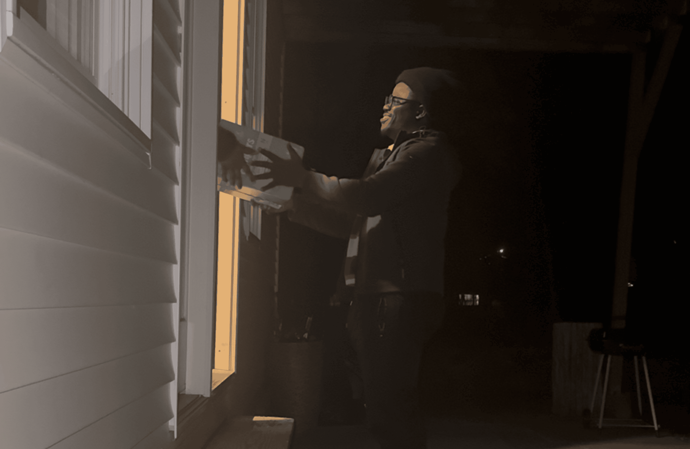 A BabyDashNow diaper delivery on a doorstep in Stamford, Connecticut, photographed by Mackadeley's wife